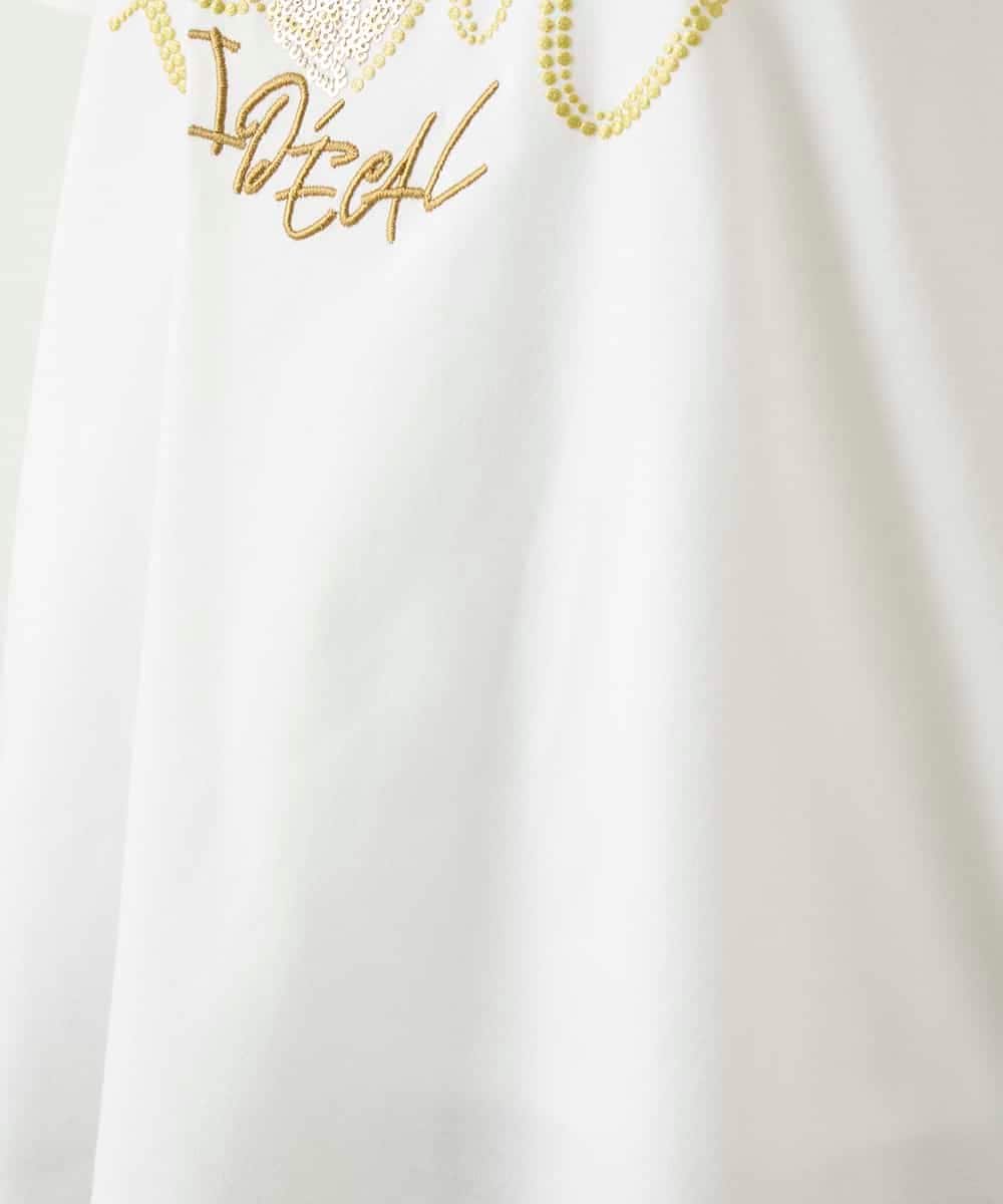 RBKGE25210 HIROKO BIS(ヒロコ ビス) スパンコールハートデザインカットソー ホワイト