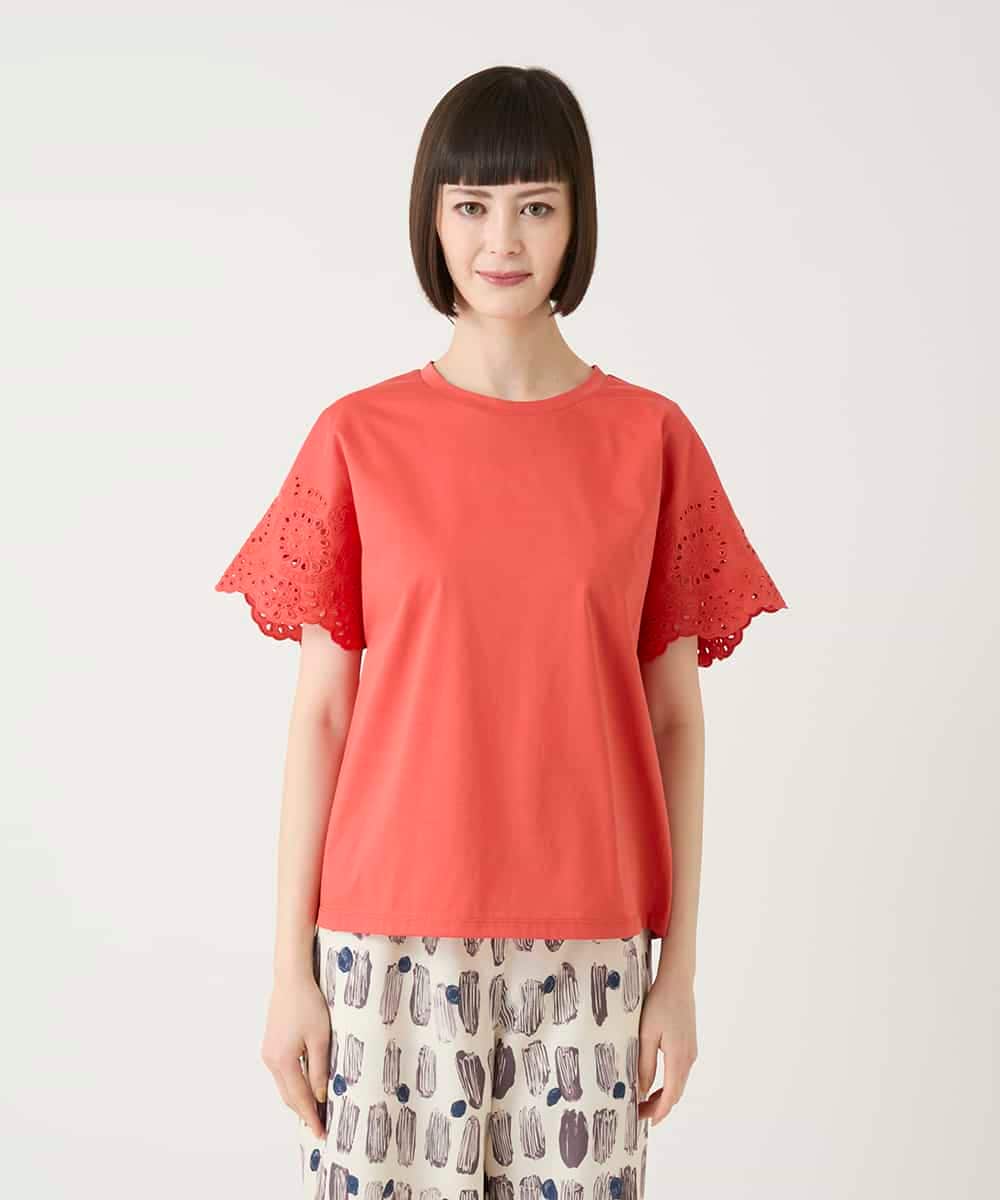 RBKGE26230 HIROKO BIS(ヒロコ ビス) スカラップレースデザインカットソー オレンジ