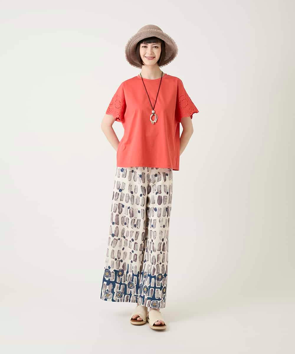 RBKGE26230 HIROKO BIS(ヒロコ ビス) スカラップレースデザインカットソー オレンジ