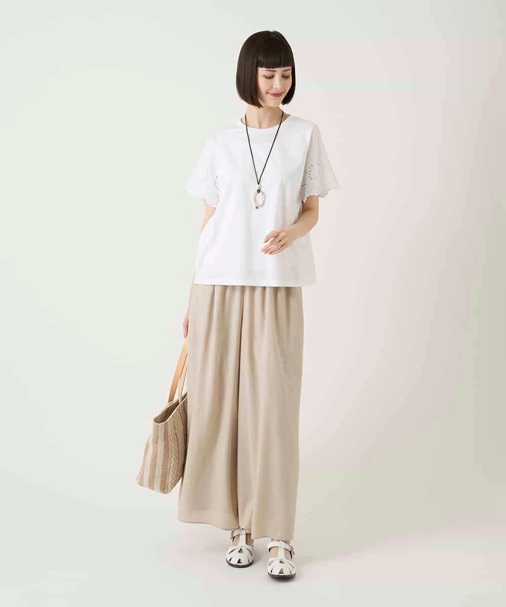 RBKGE26230 HIROKO BIS(ヒロコ ビス) スカラップレースデザインカットソー オレンジ