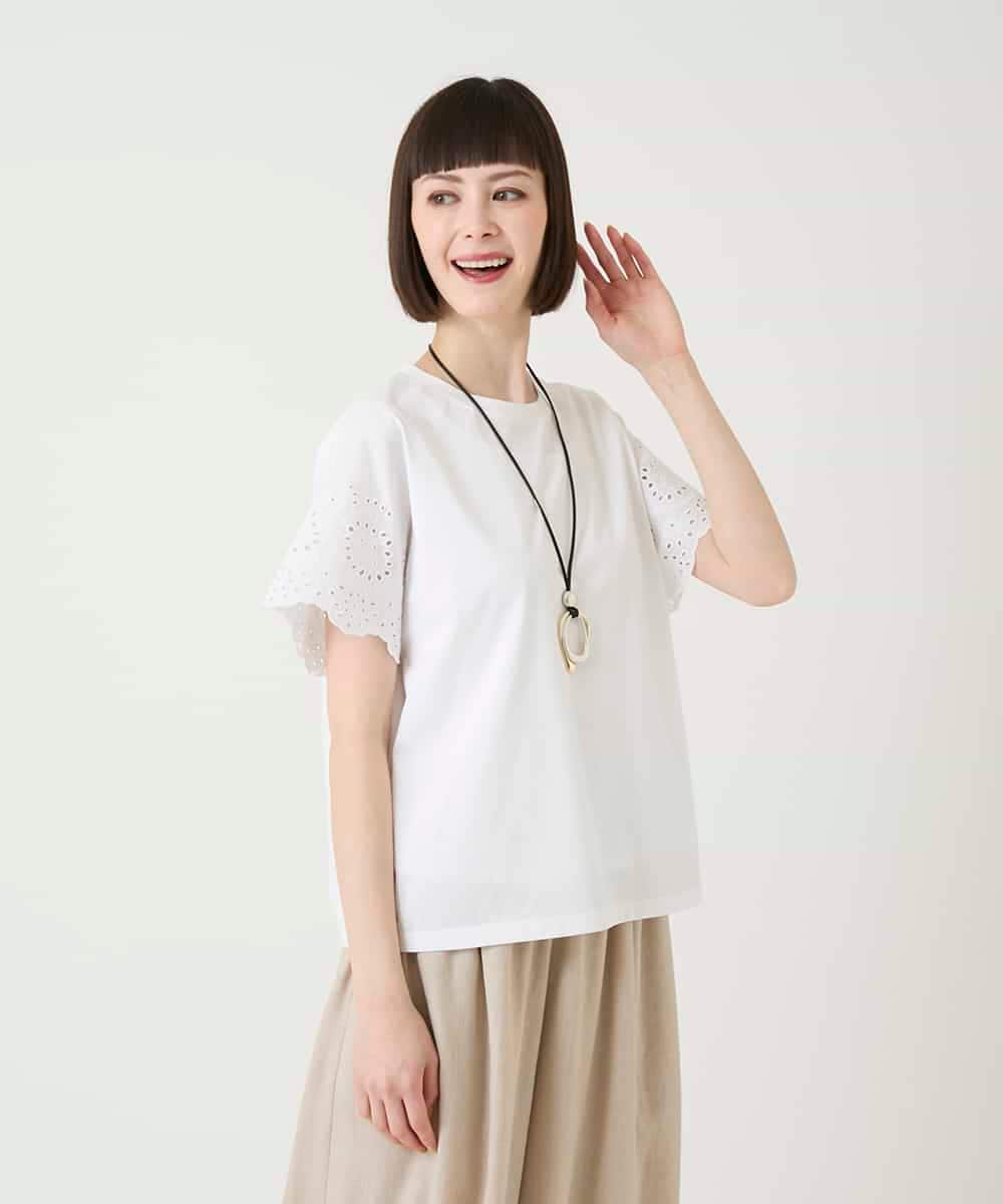 RBKGE26230 HIROKO BIS(ヒロコ ビス) スカラップレースデザインカットソー オレンジ