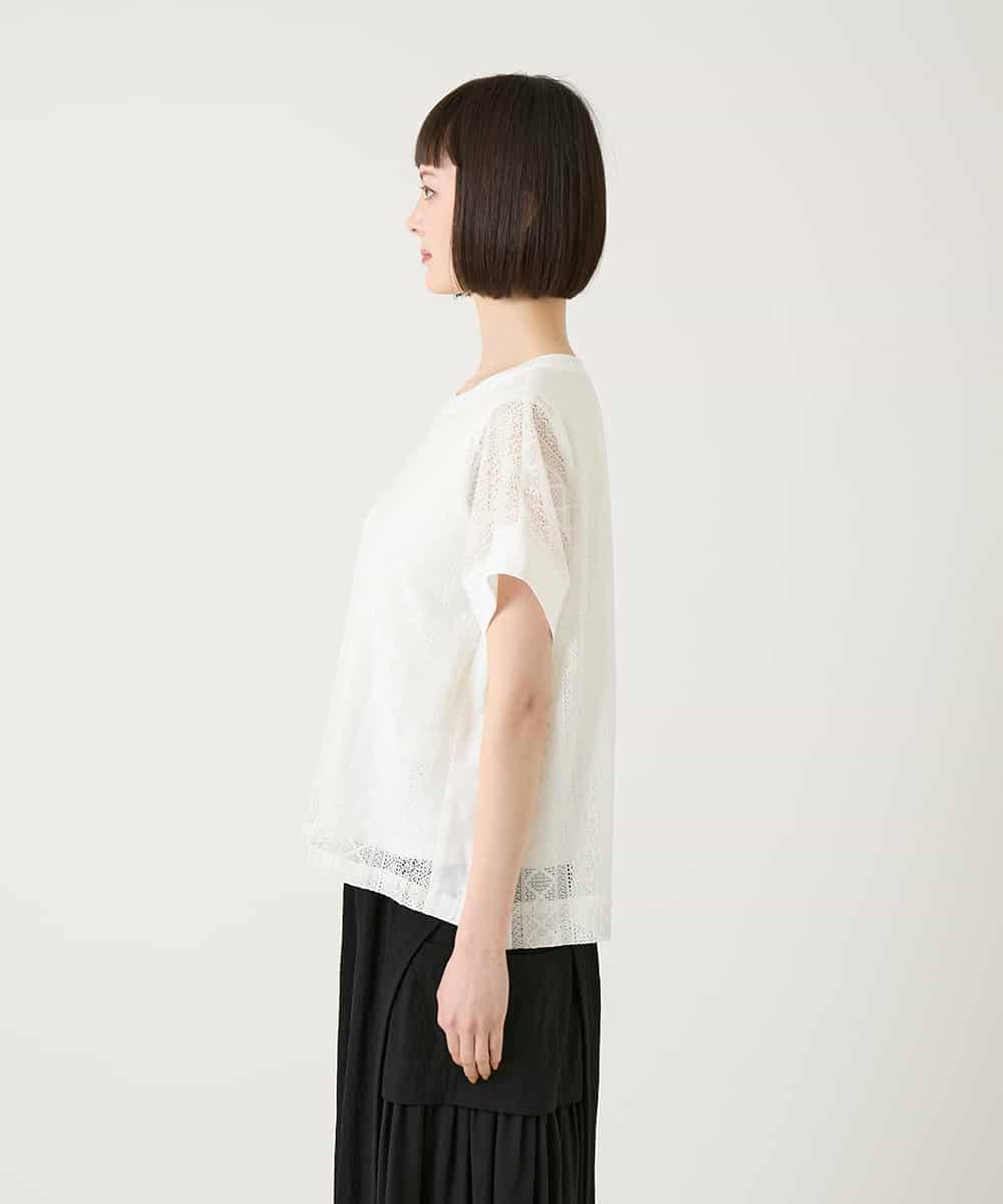 RBKGE30230 HIROKO BIS(ヒロコ ビス) ストライプレースカットソー ホワイト