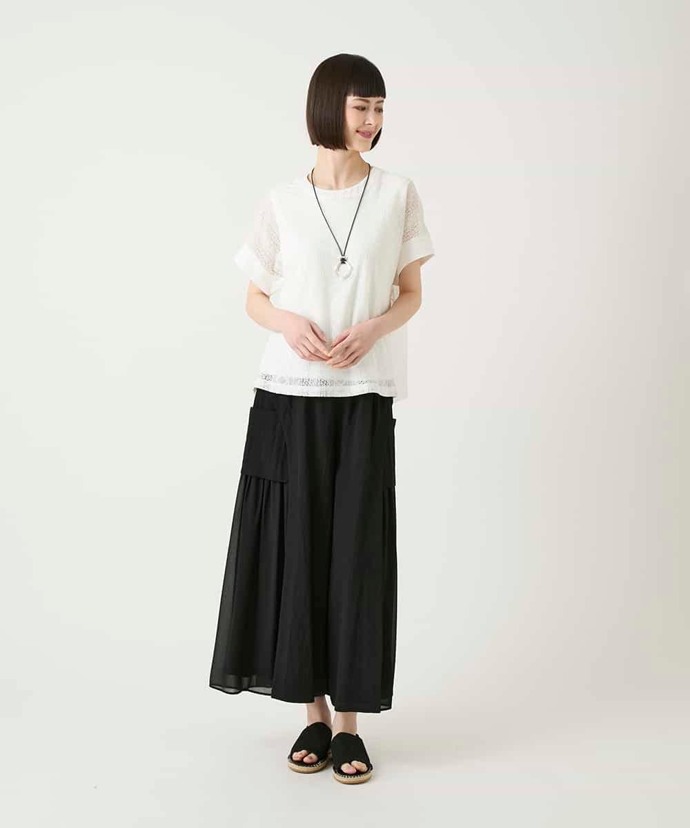 RBKGE30230 HIROKO BIS(ヒロコ ビス) ストライプレースカットソー ホワイト