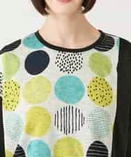 RBKGE35210 HIROKO BIS(ヒロコ ビス) カラフルパターンドットTシャツ アイボリー