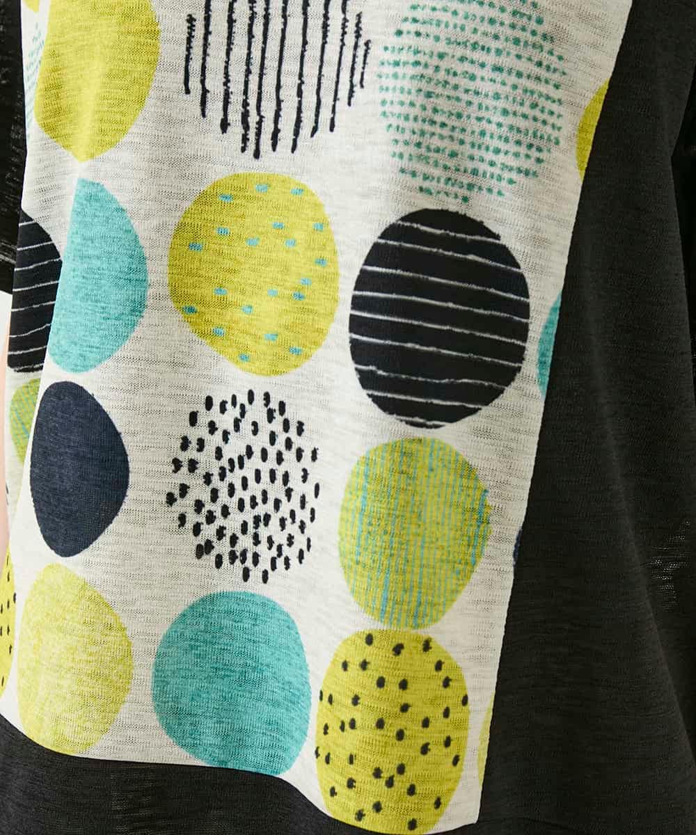 RBKGE35210 HIROKO BIS(ヒロコ ビス) カラフルパターンドットTシャツ アイボリー