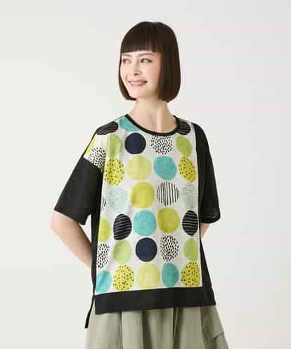 RBKGE35210 HIROKO BIS カラフルパターンドットTシャツ