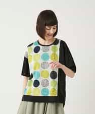 RBKGE35210 HIROKO BIS(ヒロコ ビス) カラフルパターンドットTシャツ アイボリー