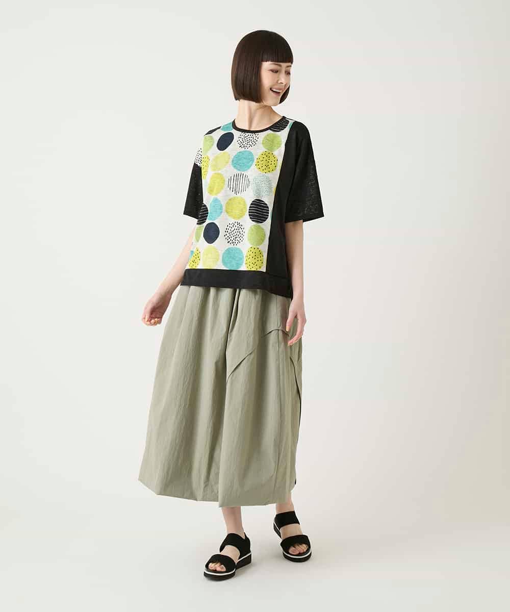 RBKGE35210 HIROKO BIS(ヒロコ ビス) カラフルパターンドットTシャツ アイボリー