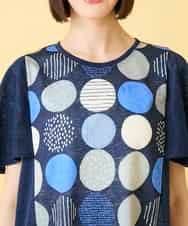 RBKGE36260 HIROKO BIS(ヒロコ ビス) 【先行予約】ドットプリントケープスリーブチュニック ネイビー