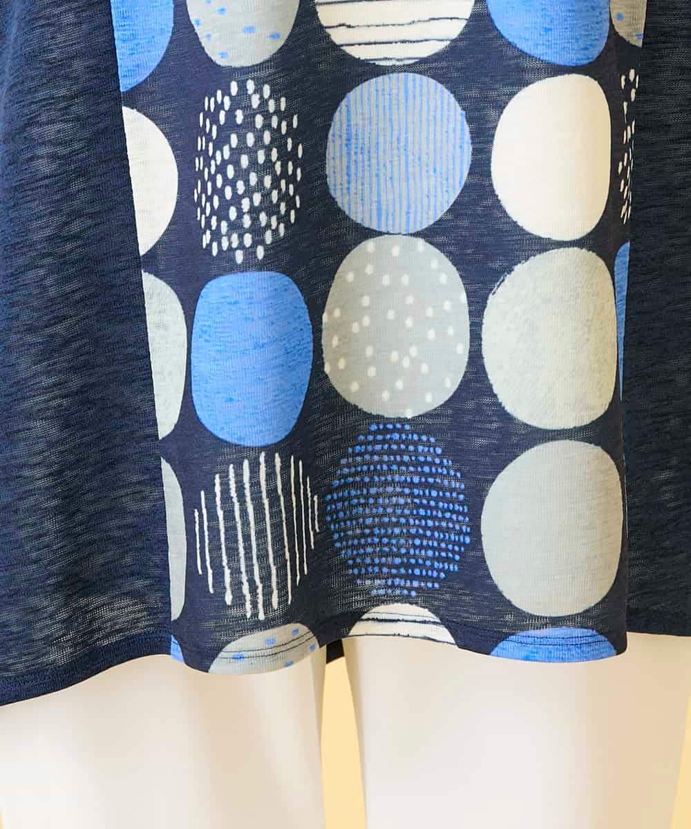 RBKGE36260 HIROKO BIS(ヒロコ ビス) 【先行予約】ドットプリントケープスリーブチュニック ネイビー