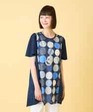 RBKGE36260 HIROKO BIS(ヒロコ ビス) 【先行予約】ドットプリントケープスリーブチュニック ネイビー