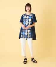 RBKGE36260 HIROKO BIS(ヒロコ ビス) 【先行予約】ドットプリントケープスリーブチュニック ネイビー