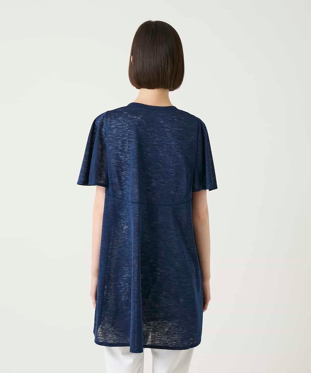 RBKGE36260 HIROKO BIS(ヒロコ ビス) ドットプリントケープスリーブチュニック ネイビー