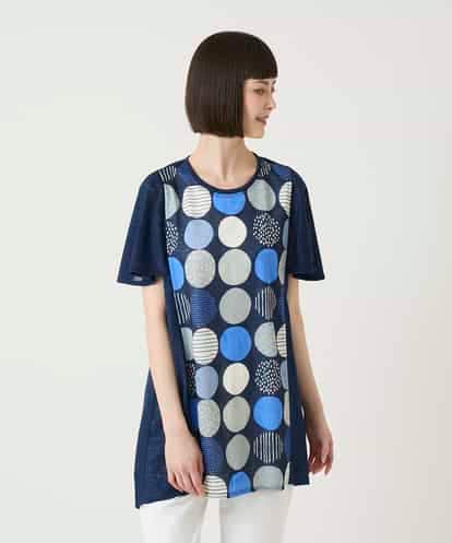 RBKGE36260 HIROKO BIS ドットプリントケープスリーブチュニック
