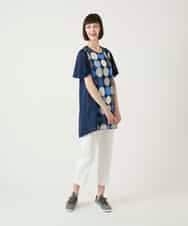 RBKGE36260 HIROKO BIS(ヒロコ ビス) ドットプリントケープスリーブチュニック ネイビー