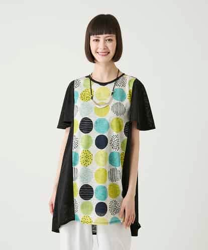 RBKGE36260 HIROKO BIS ドットプリントケープスリーブチュニック