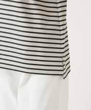 RBKGE45230 HIROKO BIS(ヒロコ ビス) ラメロゴ刺繍ボーダーカットソー ライトグレー