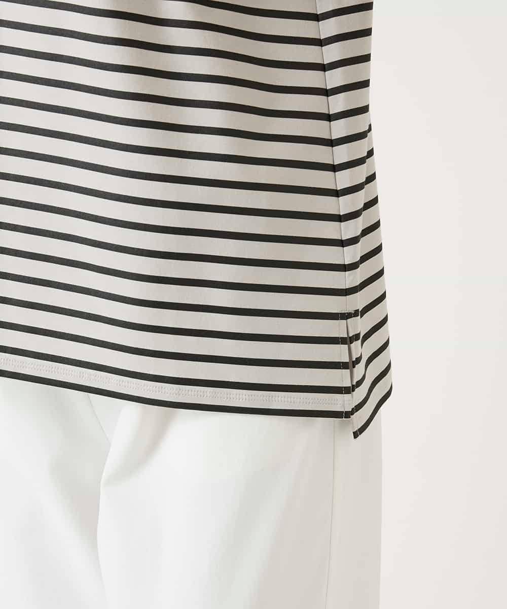 RBKGE45230 HIROKO BIS(ヒロコ ビス) ラメロゴ刺繍ボーダーカットソー ライトグレー