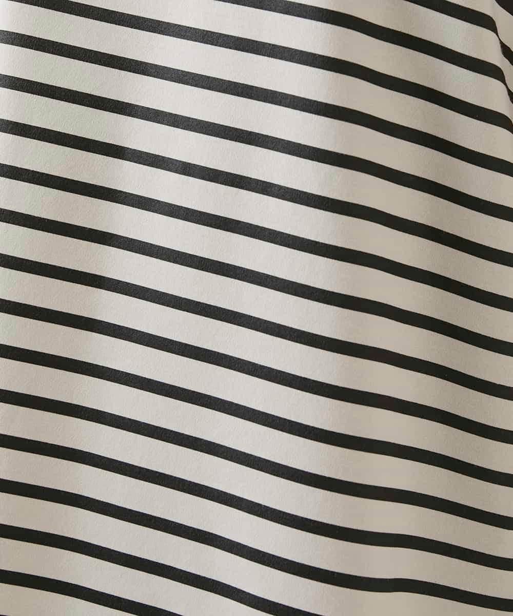 RBKGE45230 HIROKO BIS(ヒロコ ビス) ラメロゴ刺繍ボーダーカットソー ライトグレー