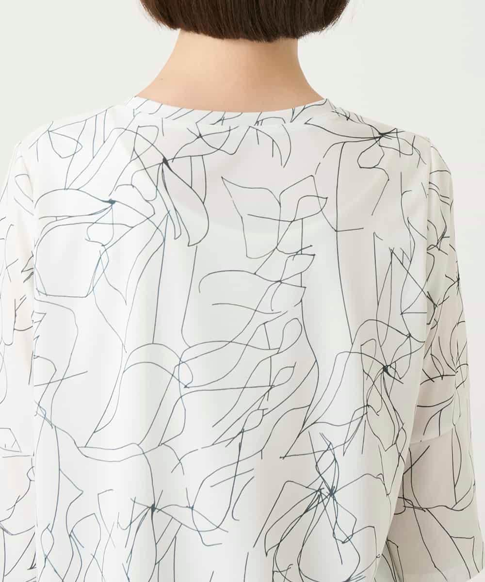 RBKGE47220 HIROKO BIS(ヒロコ ビス) アートフラワーフレアスリーブカットソー ホワイト