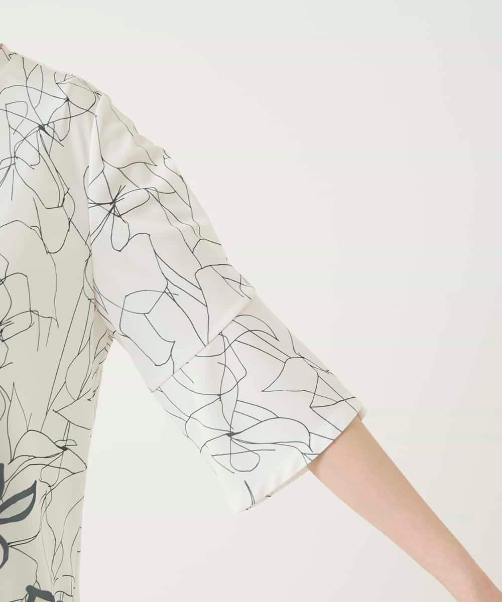 RBKGE47220 HIROKO BIS(ヒロコ ビス) アートフラワーフレアスリーブカットソー ホワイト