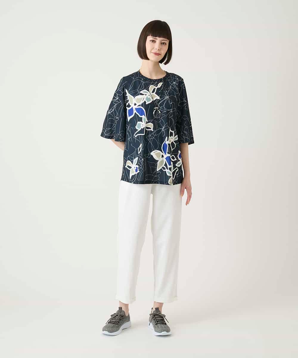 RBKGE47220 HIROKO BIS(ヒロコ ビス) アートフラワーフレアスリーブカットソー ホワイト