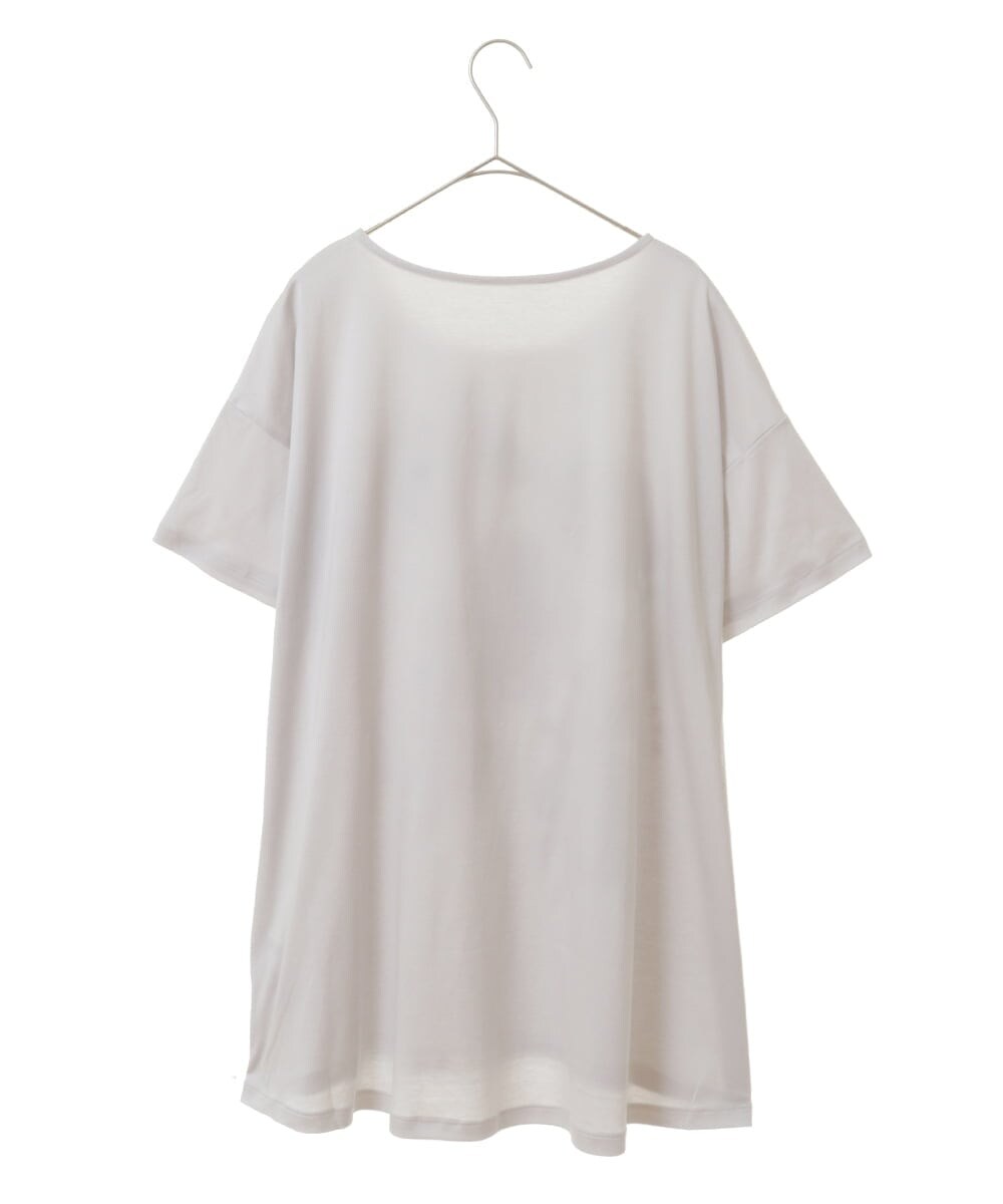 RBKGS43190 HIROKO BIS(ヒロコ ビス) 【洗える】パラリンアートチュニックTシャツ（Floris） ライトグレー