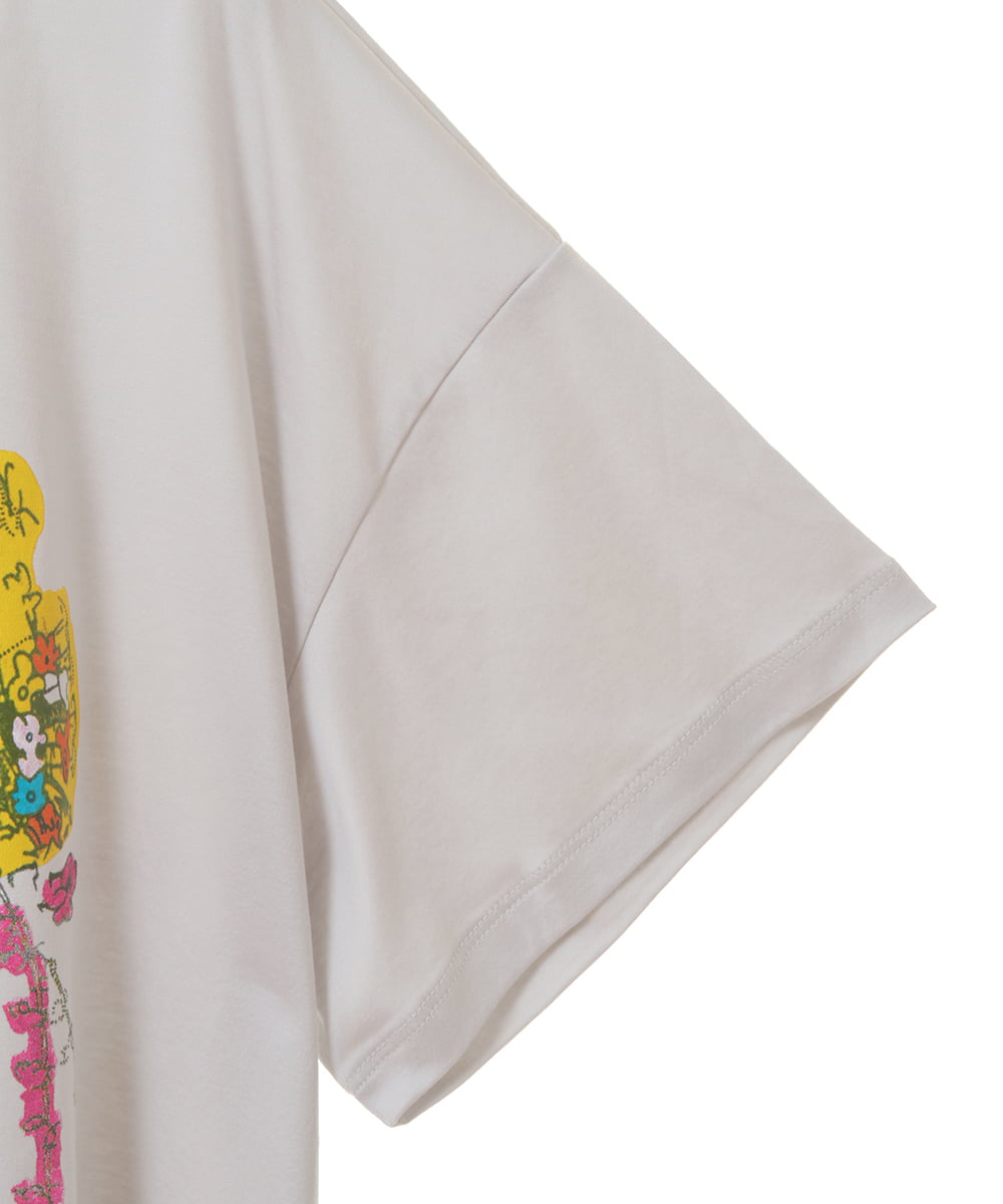 RBKGS43190 HIROKO BIS(ヒロコ ビス) 【洗える】パラリンアートチュニックTシャツ（Floris） ライトグレー
