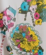 RBKGS43190 HIROKO BIS(ヒロコ ビス) 【洗える】パラリンアートチュニックTシャツ（Floris） ライトグレー