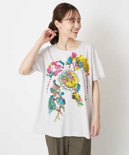 RBKGS43190 HIROKO BIS 【洗える】パラリンアートチュニックTシャツ（Floris）