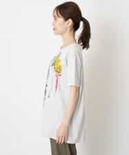 RBKGS43190 HIROKO BIS(ヒロコ ビス) 【洗える】パラリンアートチュニックTシャツ（Floris） ライトグレー