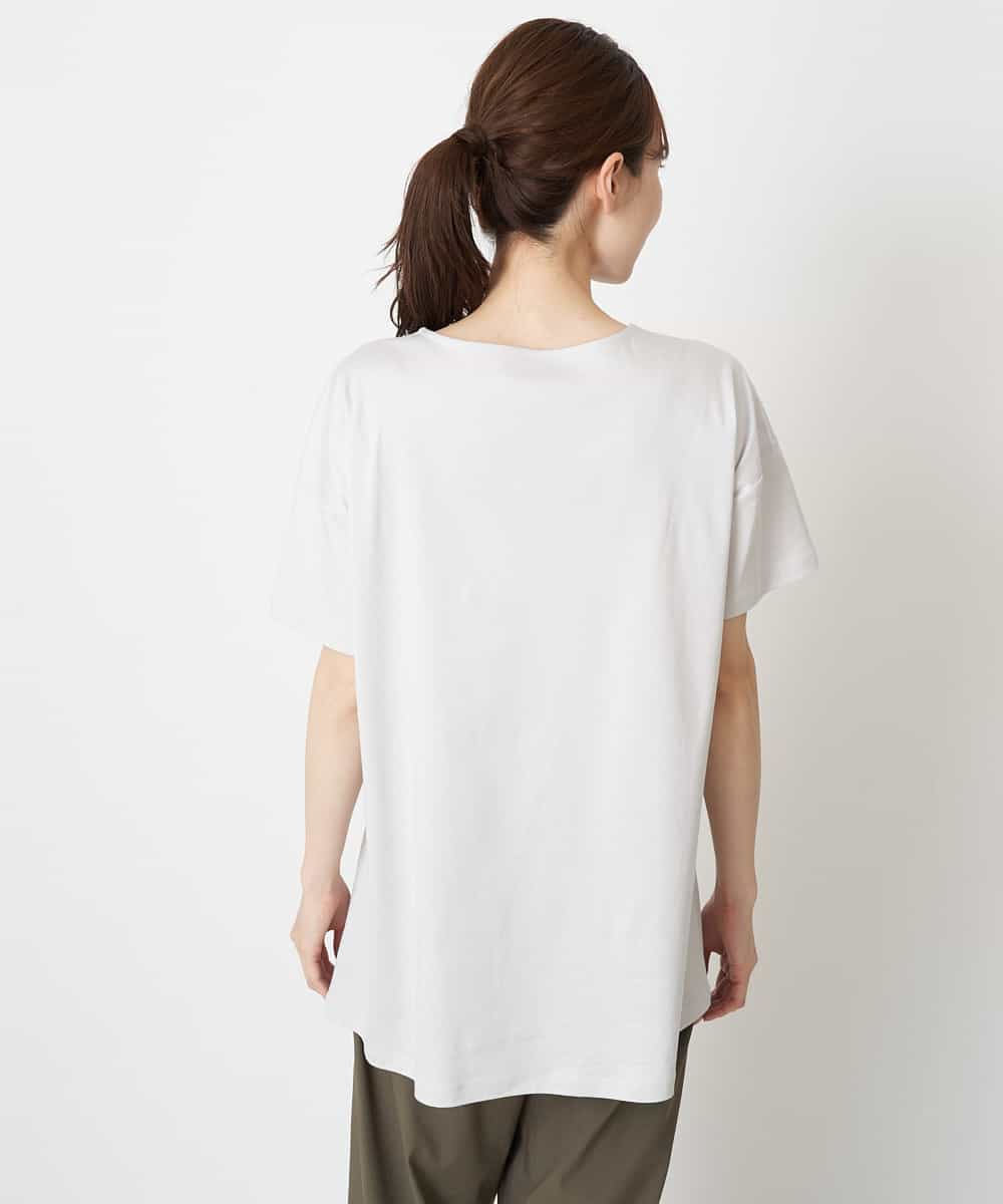 RBKGS43190 HIROKO BIS(ヒロコ ビス) 【洗える】パラリンアートチュニックTシャツ（Floris） ライトグレー