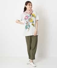 RBKGS43190 HIROKO BIS(ヒロコ ビス) 【洗える】パラリンアートチュニックTシャツ（Floris） ライトグレー