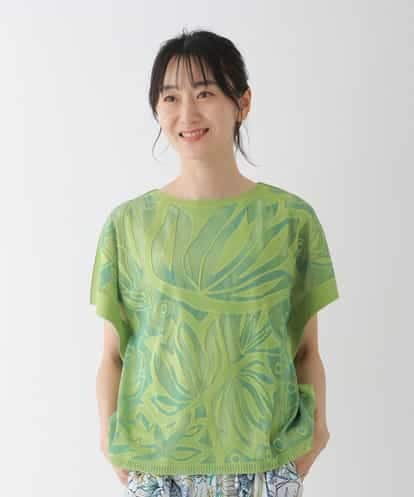 RBKGT21230 HIROKO BIS 【洗濯機で洗える】ジャカードメッシュデザインプルオーバー