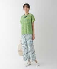 RBKGT21230 HIROKO BIS(ヒロコ ビス) 【洗濯機で洗える】ジャカードメッシュデザインプルオーバー グリーン