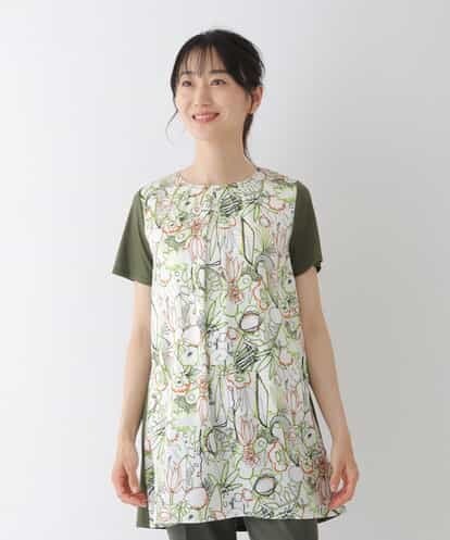 RBKGT25240 HIROKO BIS 【洗える】カットソージョイントアートプリントチュニック