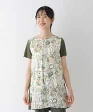 RBKGT25240 HIROKO BIS(ヒロコ ビス) 【洗える】カットソージョイントアートプリントチュニック オレンジ