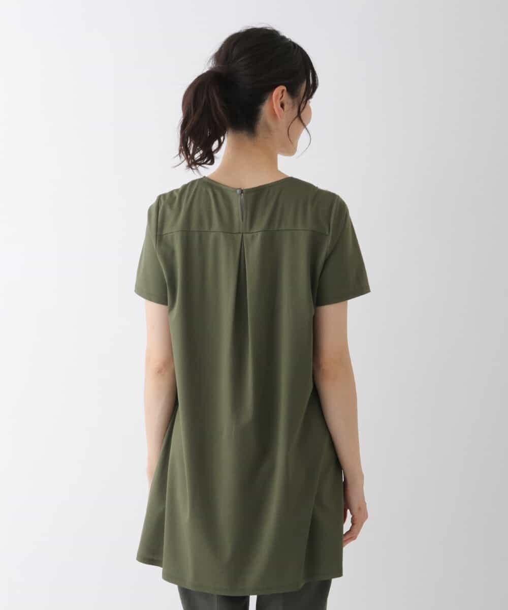 RBKGT25240 HIROKO BIS(ヒロコ ビス) 【洗える】カットソージョイントアートプリントチュニック オレンジ
