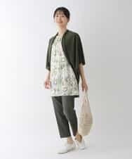 RBKGT25240 HIROKO BIS(ヒロコ ビス) 【洗える】カットソージョイントアートプリントチュニック オレンジ