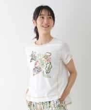 RBKGT26240 HIROKO BIS(ヒロコ ビス) 【洗える】フラワーステッチデザインカットソー ホワイト