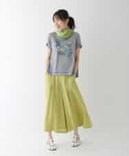 RBKGT26240 HIROKO BIS(ヒロコ ビス) 【洗える】フラワーステッチデザインカットソー ライトグレー