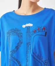 RBKGX03220 HIROKO BIS(ヒロコ ビス) グラフィカルプリントTシャツ /洗える ブルー