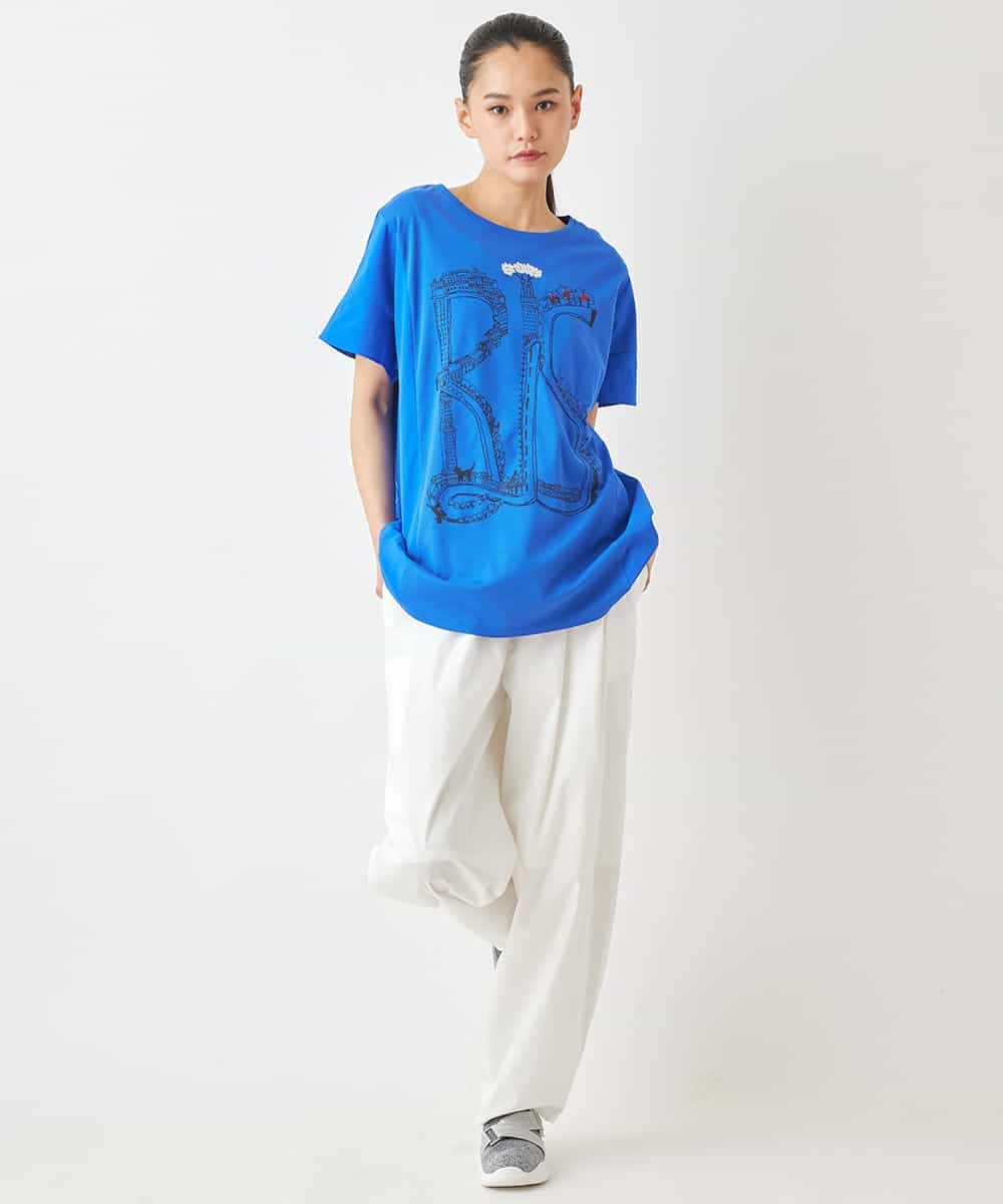 RBKGX03220 HIROKO BIS(ヒロコ ビス) グラフィカルプリントTシャツ /洗える ブルー