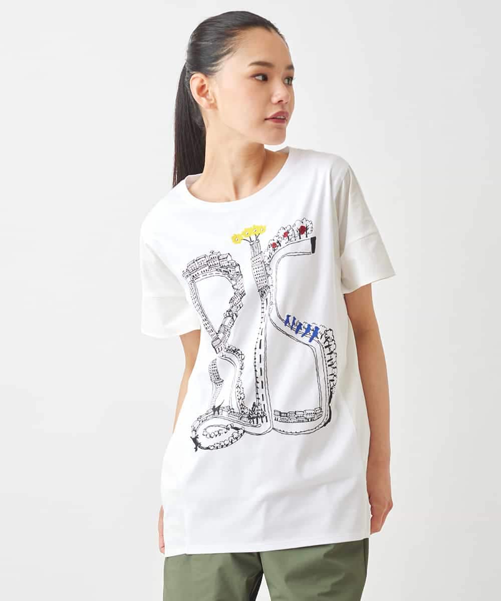 RBKGX03220 HIROKO BIS(ヒロコ ビス) グラフィカルプリントTシャツ /洗える ブルー