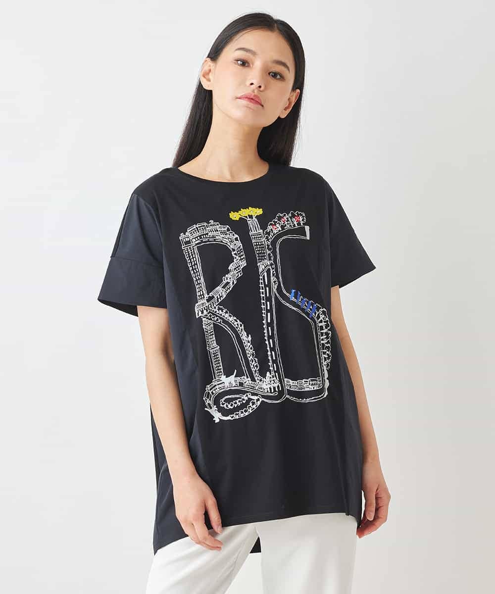 RBKGX03220 HIROKO BIS(ヒロコ ビス) グラフィカルプリントTシャツ /洗える ブルー