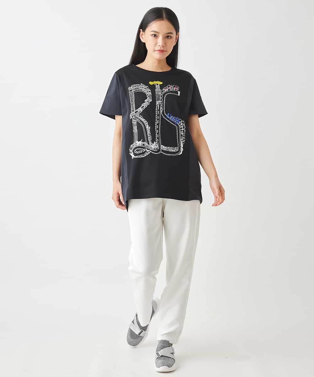 RBKGX03220 HIROKO BIS(ヒロコ ビス) グラフィカルプリントTシャツ /洗える ブルー