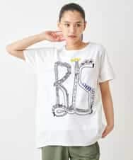 RBKGX03220 HIROKO BIS(ヒロコ ビス) グラフィカルプリントTシャツ /洗える ホワイト