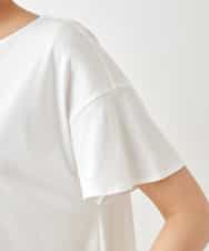 RBKGX04230 HIROKO BIS(ヒロコ ビス) デザインプリントチュニックTシャツ /洗える ホワイト