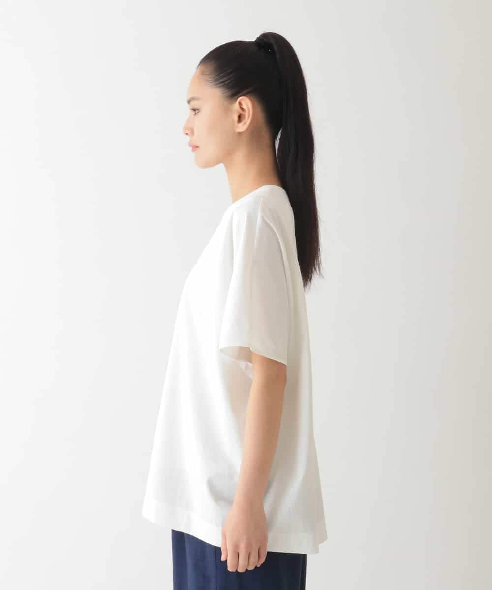 RBKHA07180 HIROKO BIS(ヒロコ ビス) 【UV/遮熱性/接触冷感】アシメ切り替えジョイントカットソー /洗濯機で洗える ホワイト