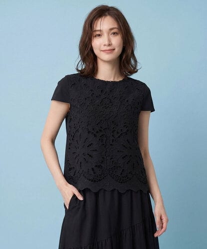 RBKHA15290 HIROKO BIS フラワーデコ刺繍ブラウス /洗える
